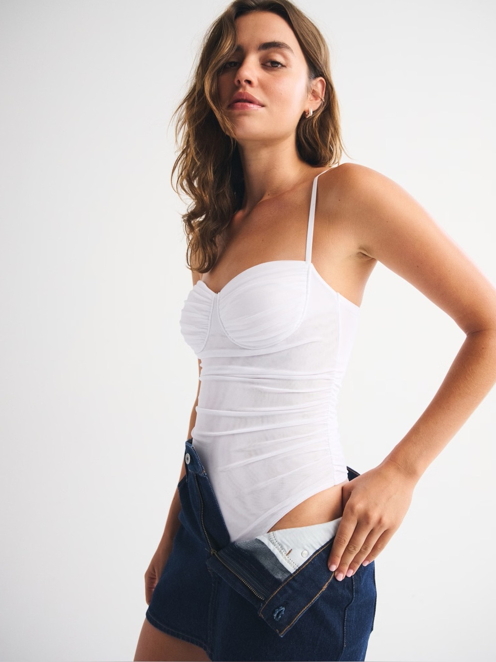Abercrombie Bra-Free Mesh Bodysuit NWT Medium